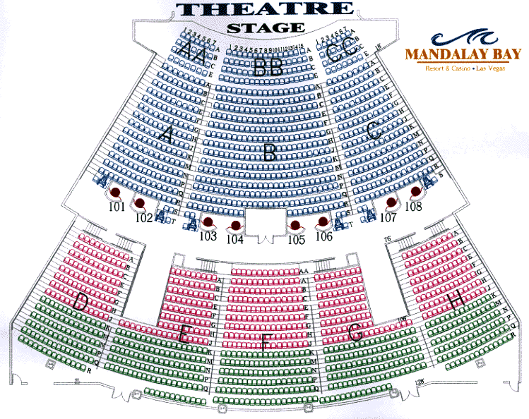 Mandalay Bay Theater Seating Chart Michael Jackson Elcho Table